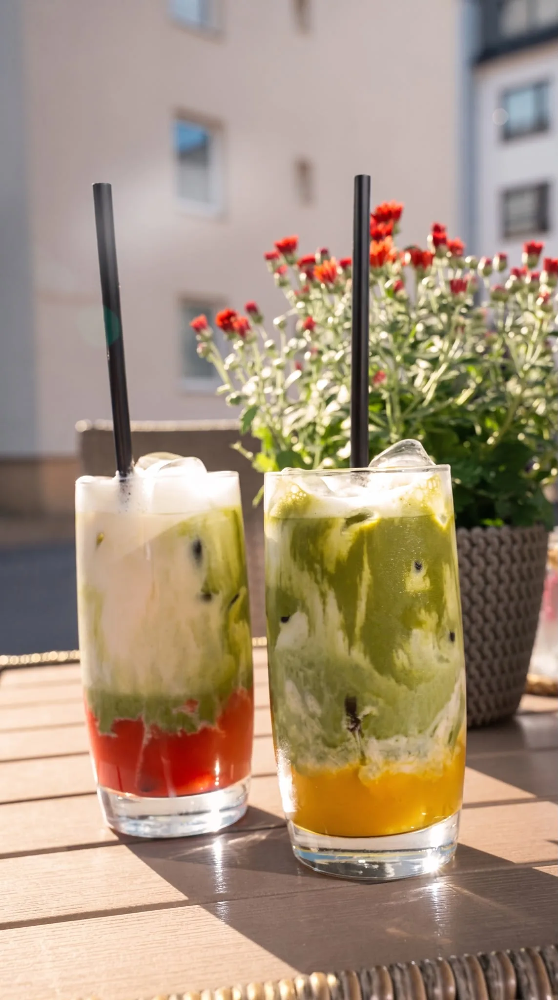 Zwei Erfrischungsgetränke auf der FILOU-Terrasse
